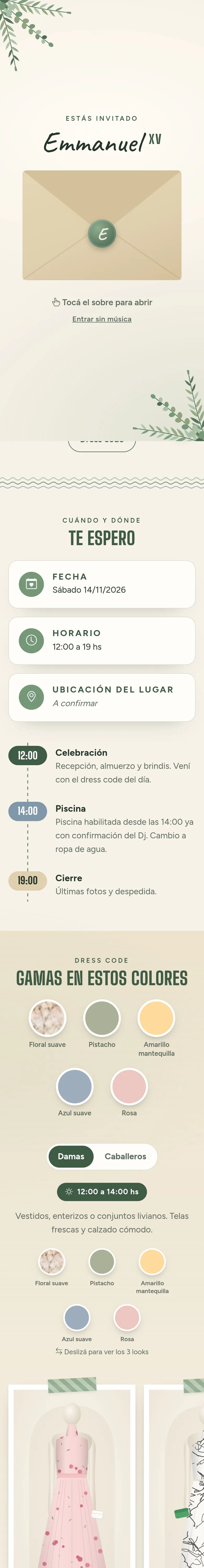 Invitaciones digitales — 15 años de Emmanuel Benítez
